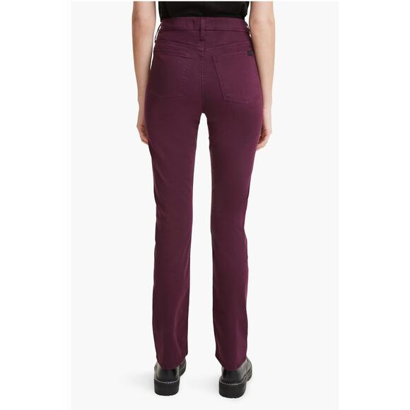 JEN7 by 7 For All Mankind Sateen Slim Straight Leg Jeans Plum Purple 14 NWOT - Picture 2 of 4